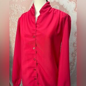 Vintage Hot Pink Sheer Blouse